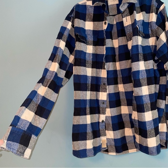 Jachs Plaid Flannel Button Down Shirt Size Medium - Picture 4 of 8